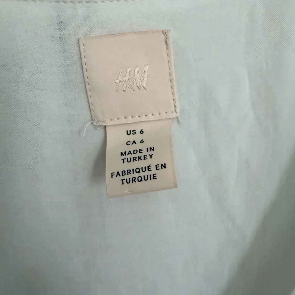 H&M Ivory Maxi Dress with Tan Stripes size 6 - Picture 9 of 16